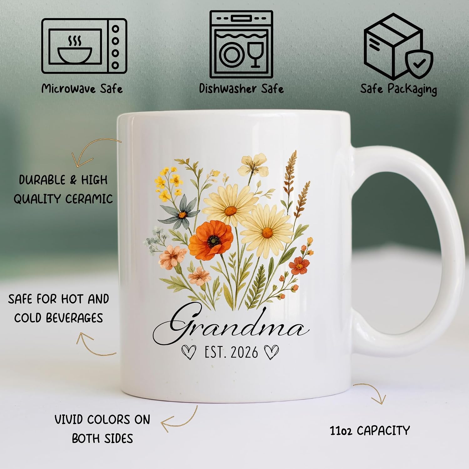 Promoted To Grandparent Mug Set 2026 Baby Announcement Gift
