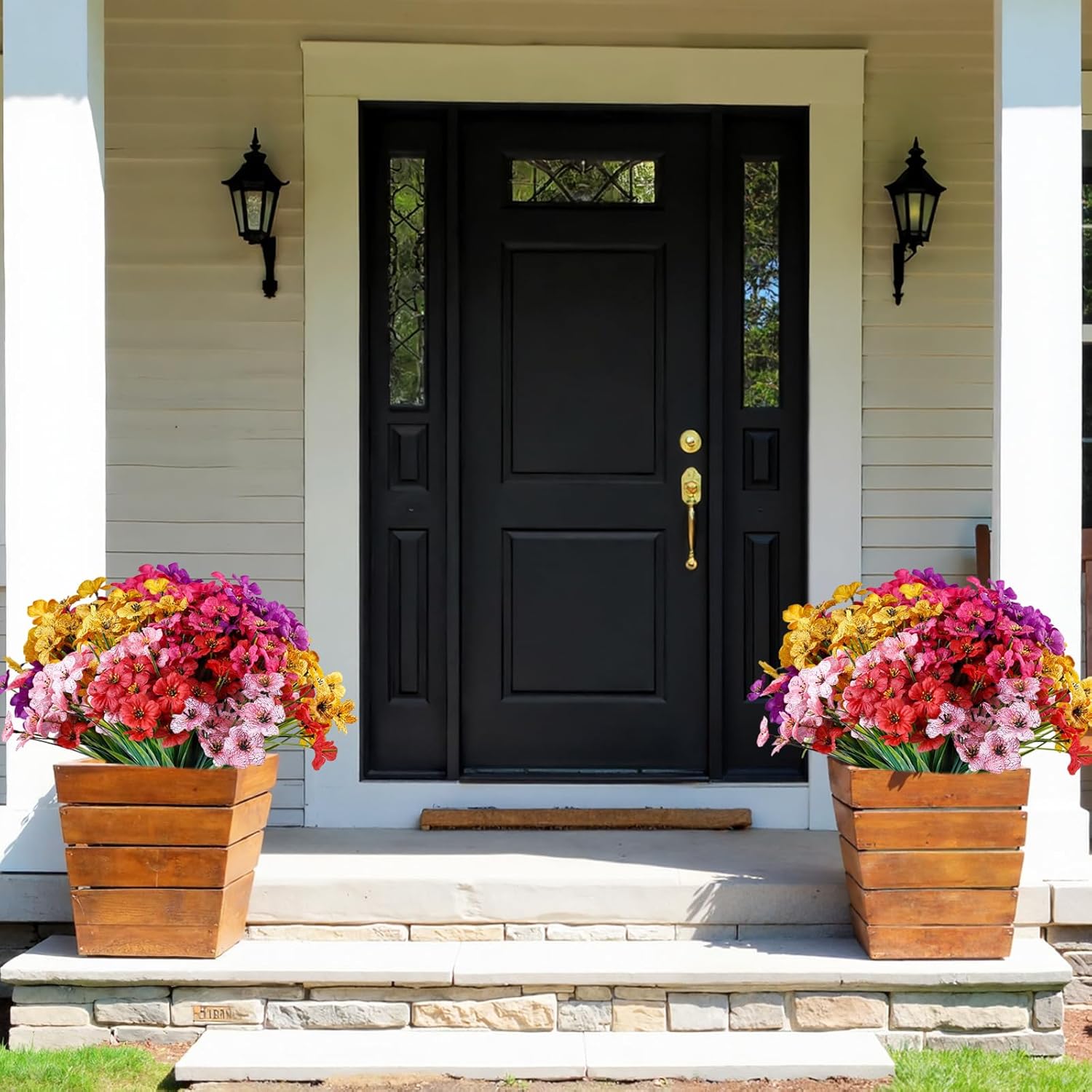 FGSAEOR 20 Bundles Artificial Flowers for Outdoors or Indoor, No Fade Fake Flowers Faux Plants for Decoration Hanging Planters,Porch Window Box Garden Wedding Farmhouse (Mix 5 Colors) - Image 3