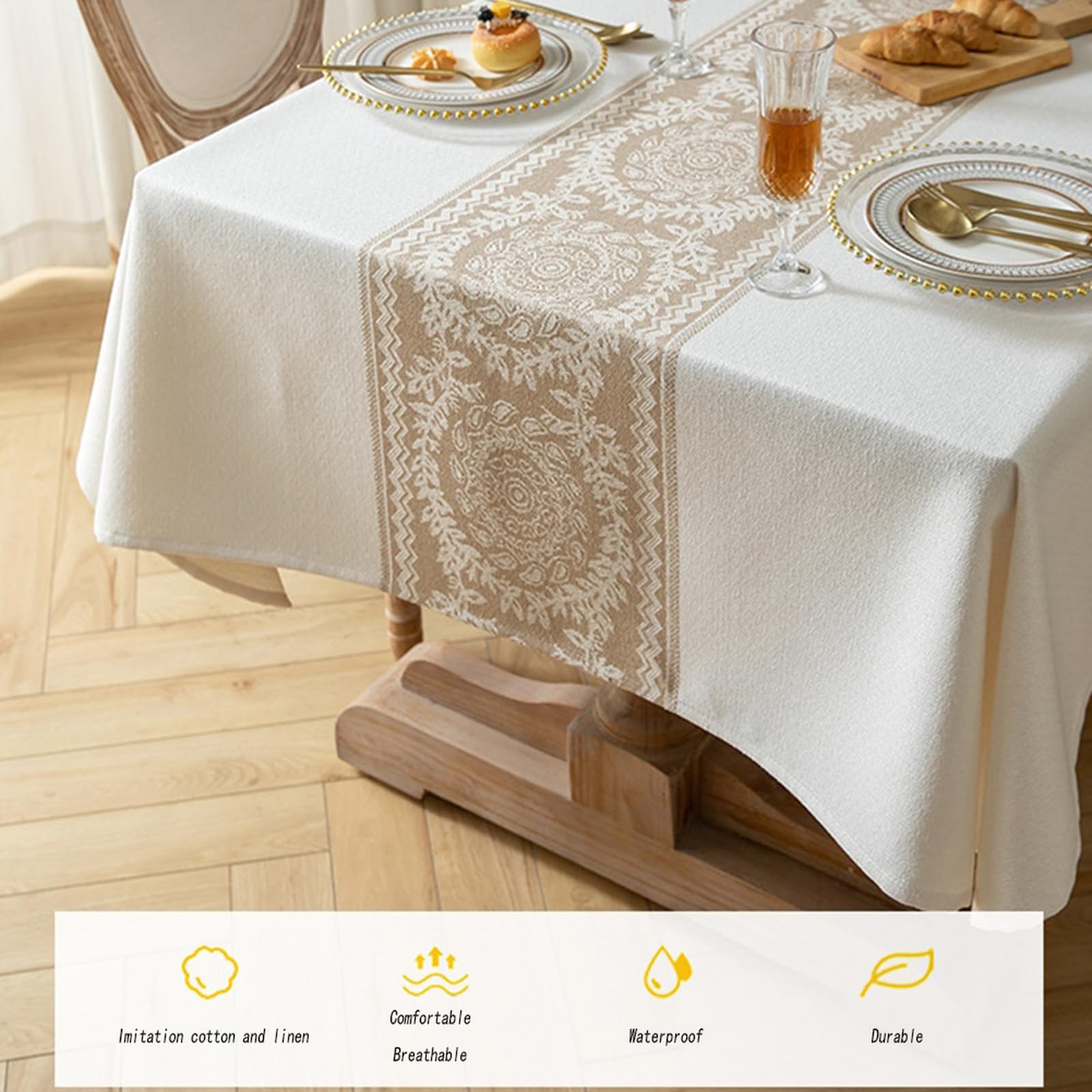 Tovaglia impermeabile rossa, 140 x 180 cm. Tovaglia versatile in stile country per sala da pranzo, cucina, buffet, feste e campeggio. Durevole, antimacchia, perfetta per ogni occasione