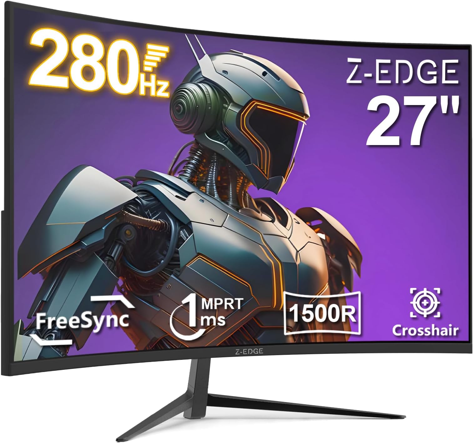 Z-Edge 27 Inch Curved Gaming Monitor 280Hz 240Hz 1ms 1500R VA 1080P HDMI DP: image 1 of 8