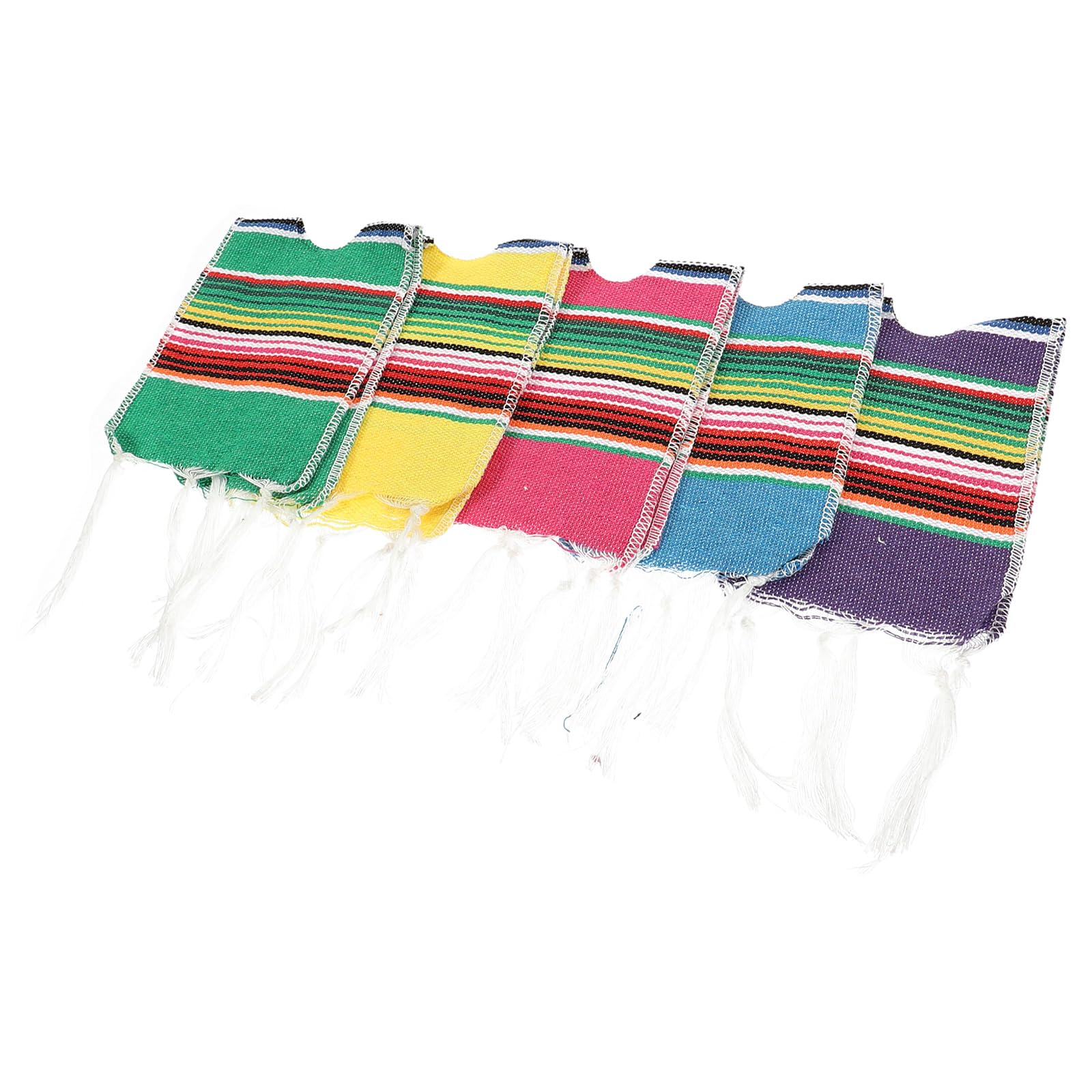 Ponchos de algodón para botellas de agua con diseño de rayas arcoíris multicolor