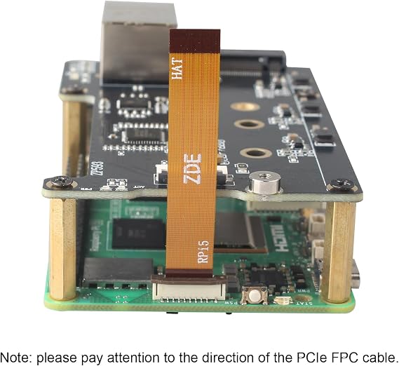 ZDE ZP593 PCIe to 2.5G Ethernet Network Port PCIe to M.2 Key M NVMe SSD HAT Adapter Expansion Board 2.5GB 2.5GBE for Raspberry Pi 5 Support M.2 NVMe 2230 2242 2260 2280 SSD