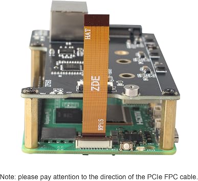 ZDE ZP593 PCIe to 2.5G Ethernet Network Port PCIe to M.2 Key M NVMe SSD HAT Adapter Expansion Board 2.5GB 2.5GBE for Raspberry Pi 5 Support M.2 NVMe 2230 2242 2260 2280 SSD