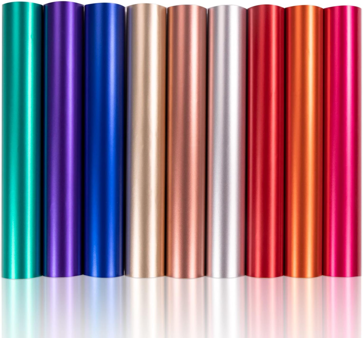 HTVRONT Matte Metallic Vinyl Permanent, 9 PCS 12 "x12 Metallic Vinyl Sheets - Permanent Adhesive Vinyl for Cutting Machine & Silhouette Cameo