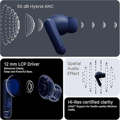 Miniatura 4 de CMF Buds 2 Plus 2025 - Auriculares inalámbricos con cancelación de ruido adaptativa, auriculares Bluetooth de audio de alta resolución,