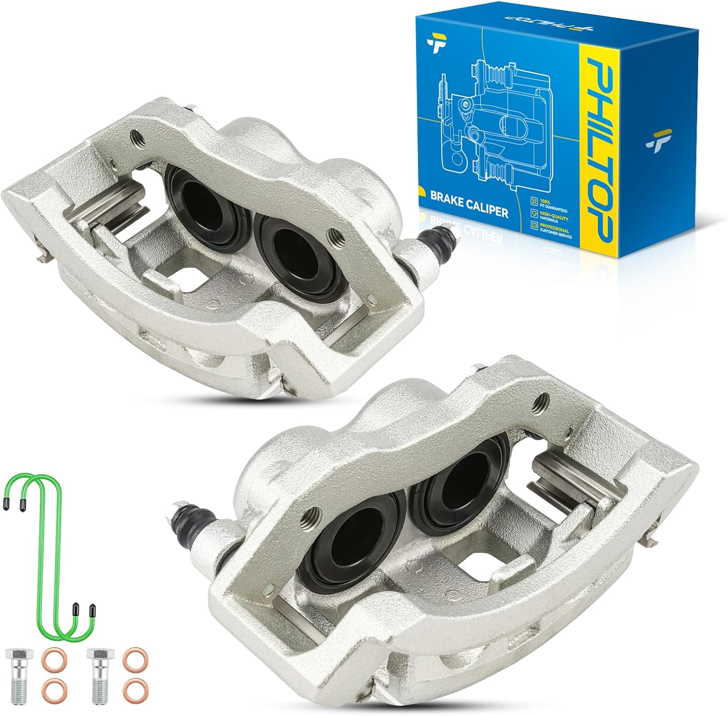 PHILTOP Brake Caliper Front Compatible with 1986-1994 Nissan D21, 1995-1997 Nissan Pickup, 1983-1986 Nissan 720, 19-B956A, 19-B957A