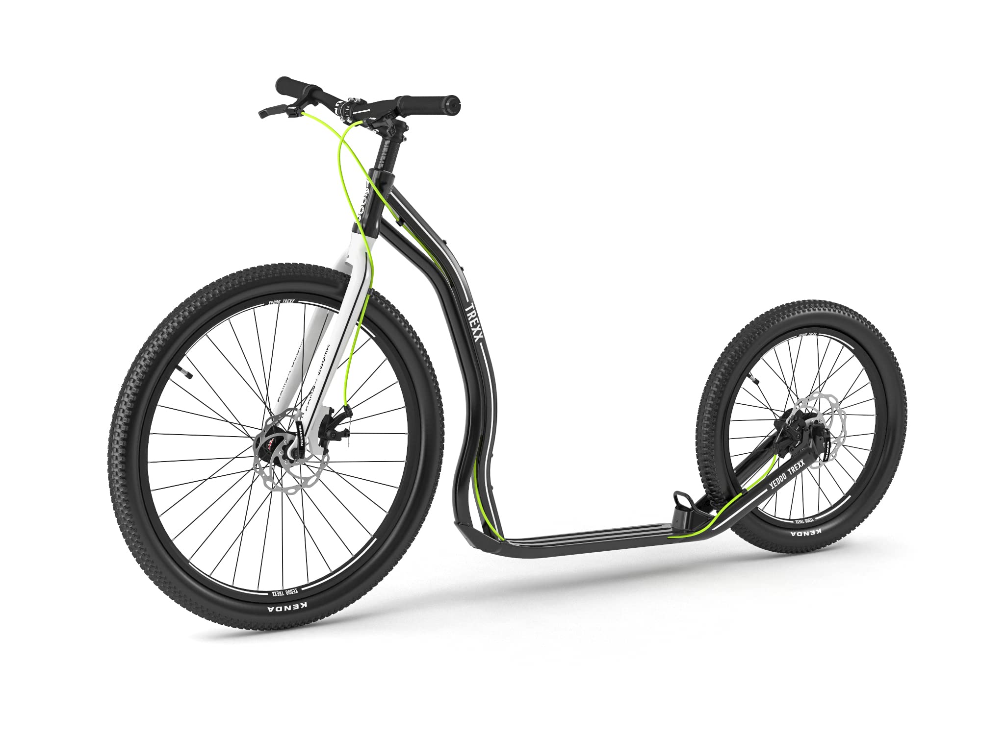 Yedoo Trexx Disc Trottinette tout-terrain, jusqu'à 150 kg, avec pneus pneumatiques 26/20, pour adultes, en alliage d'aluminium, avec freins à disque et guidon réglable, poids 9,1 kg