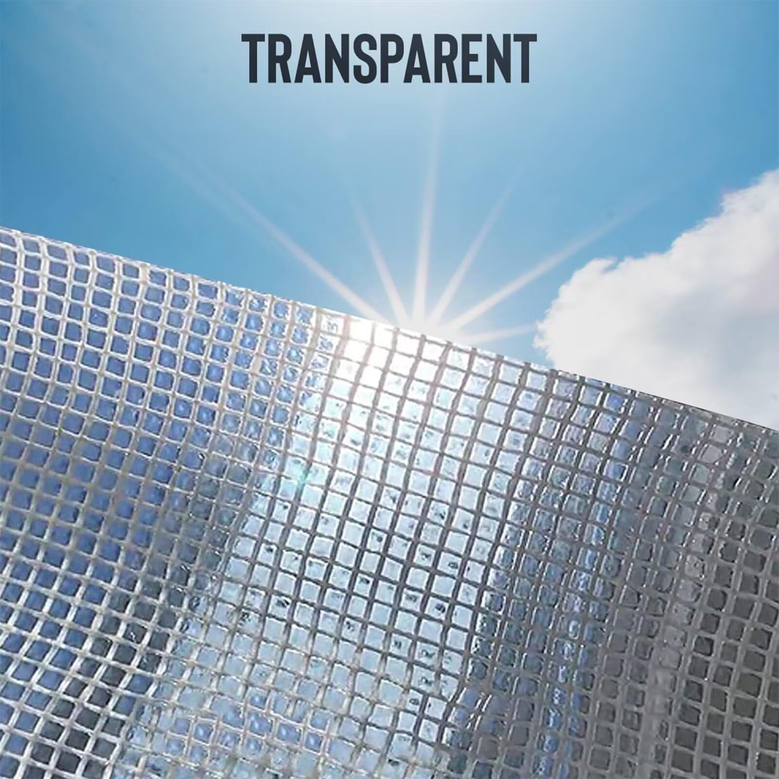 Transparente, wasserdichte Abdeckplane, 3,6 x 9,5 m, robuste Abdeckung für Möbel und Wohnwagen, Mehrzweck-Outdoor-Schutzfolie für Camping, Lagerung und Wetterbeständigkeit