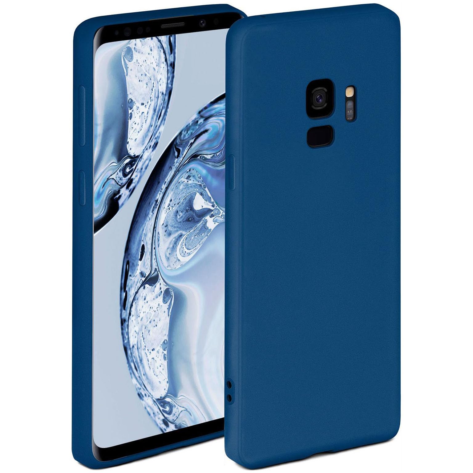 ONEFLOW Silikonhülle – Samsung Galaxy S9 – Kamera- und Displayschutz, blau