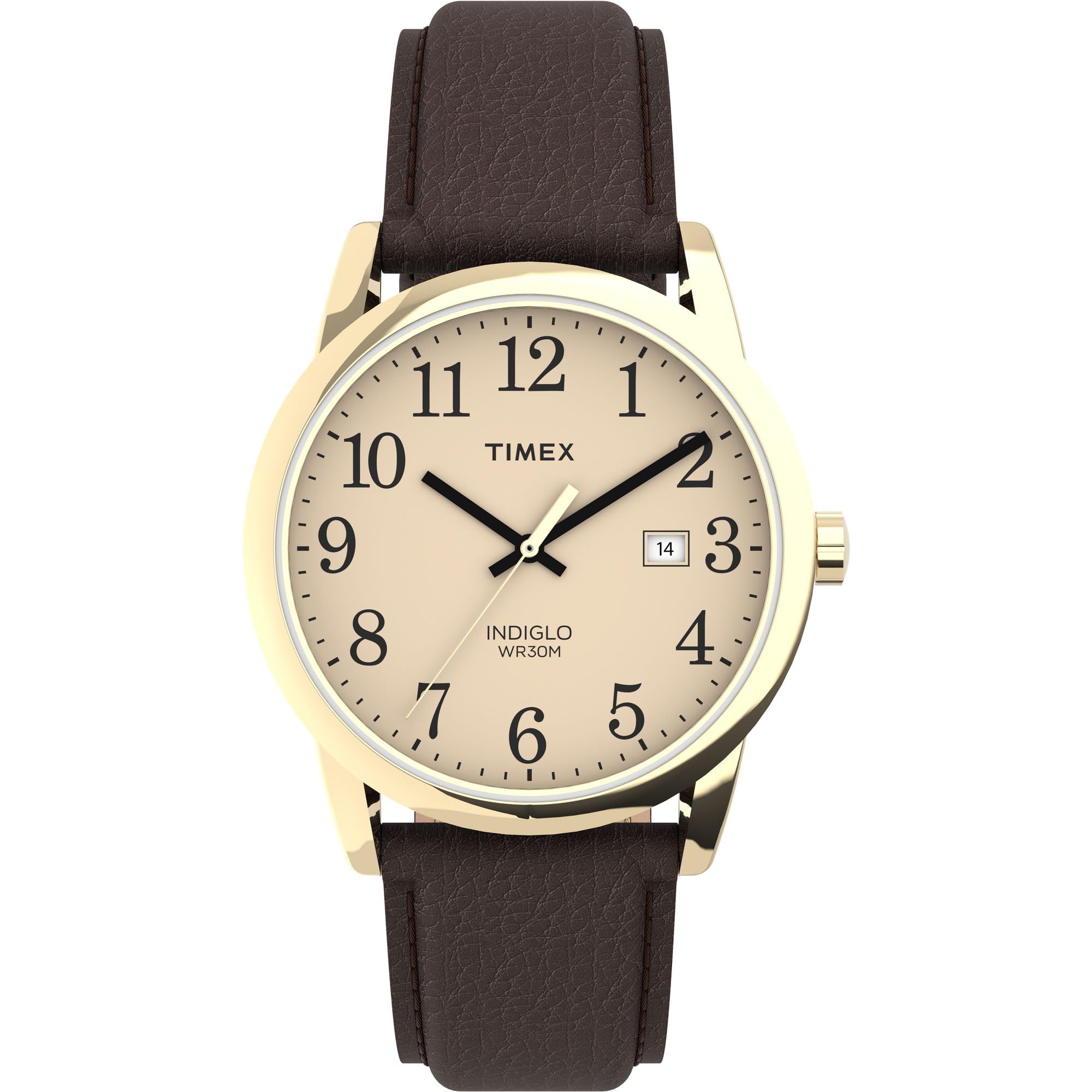 Timex Easy Reader Date Full-Size Leather Strap Watch