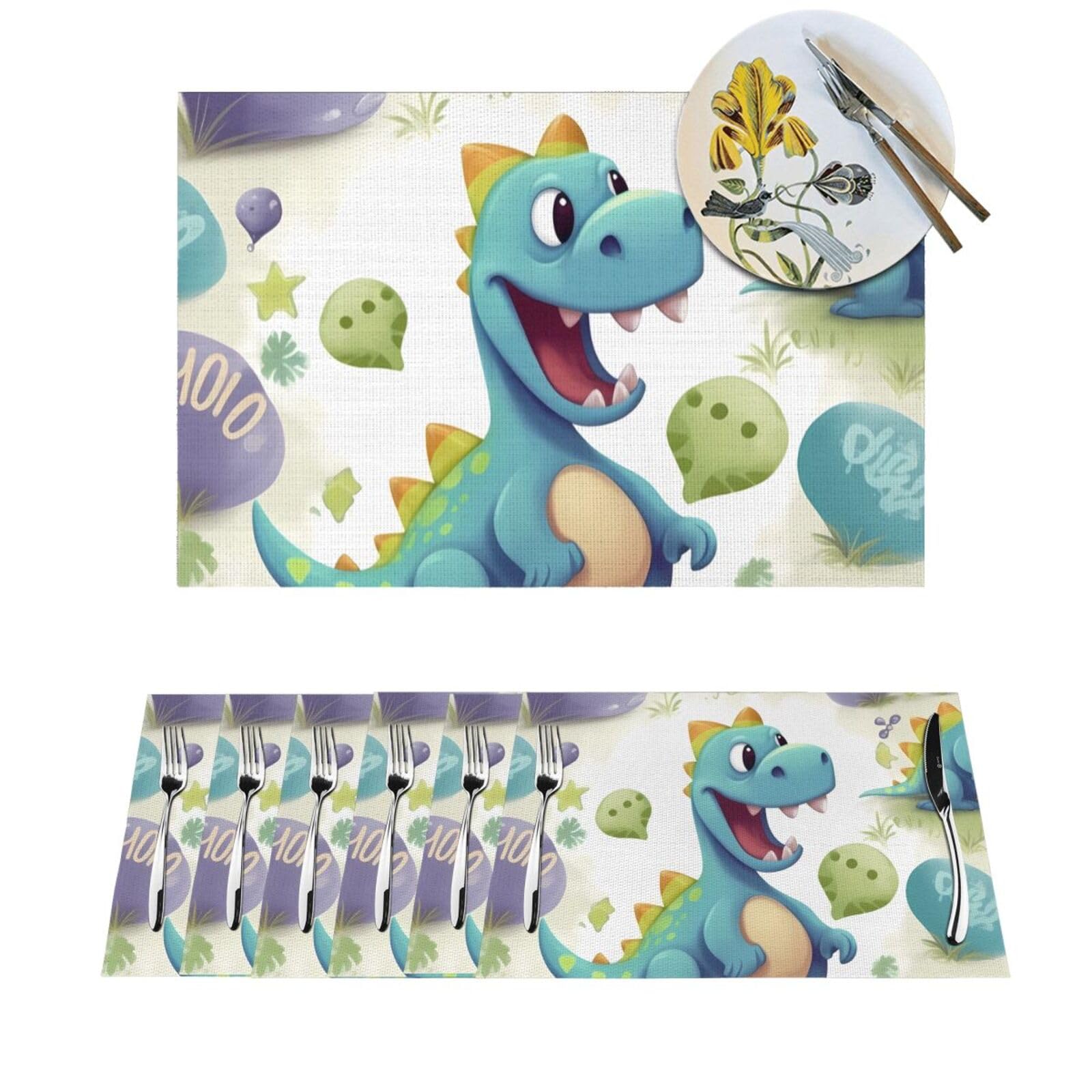 Set de table vinyle dinosaure x4 lavable et resistant 30x45 cm
