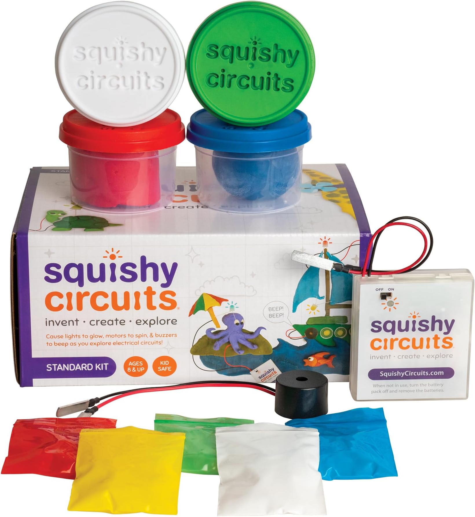 Squishy Circuits Standard Kit - Explore Electrical Circuits with Play Dough - STEM Science Kits for Kids Age 8-12 - Fun and Educational at Home, Classroom, Camp, and More!