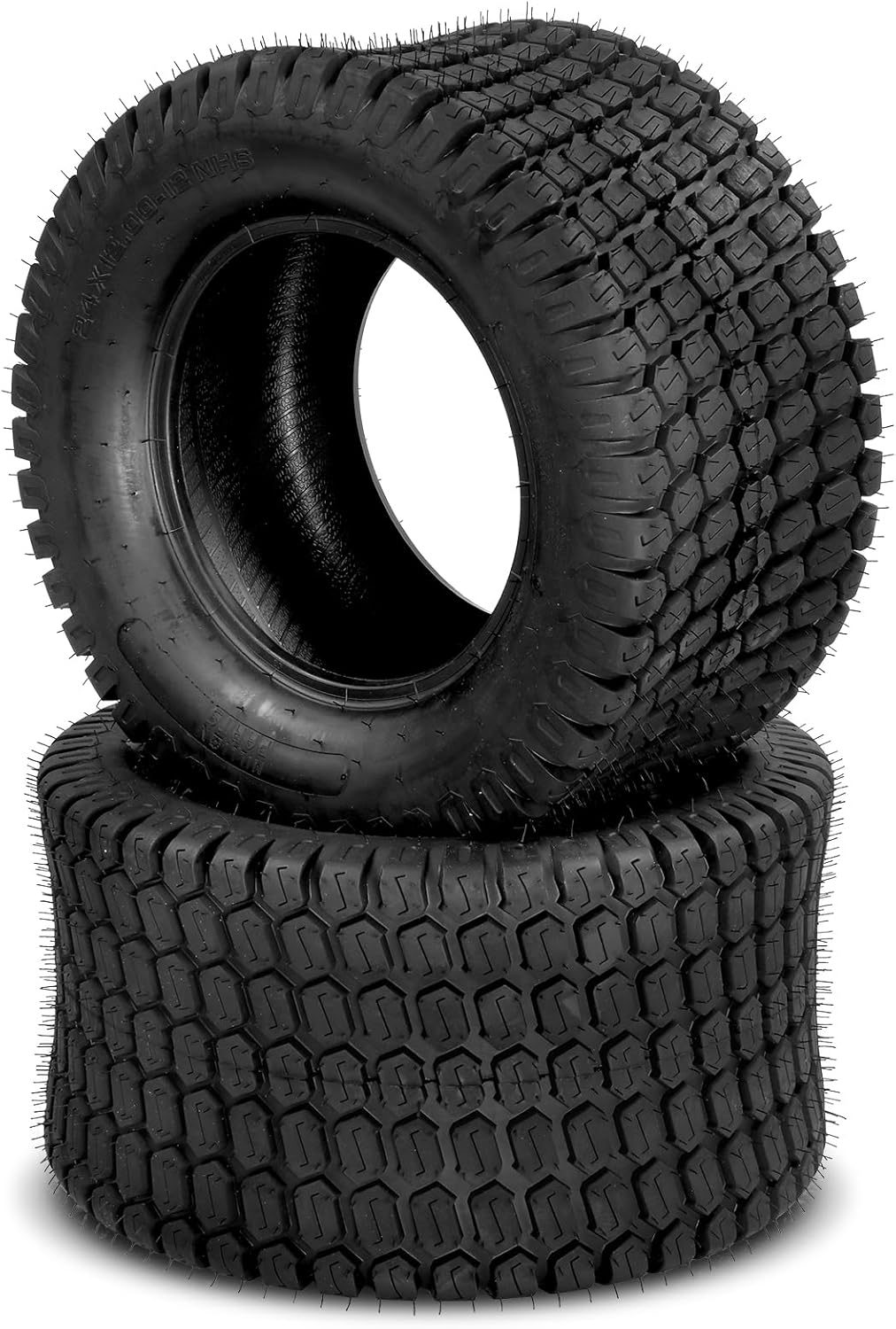 SUNROAD 24x12.00-12 Lawn Mower Tires 24x12x12 Lawn & Garden Tractor Golf Cart Turf Tires 6PR Load Range B Set of 2