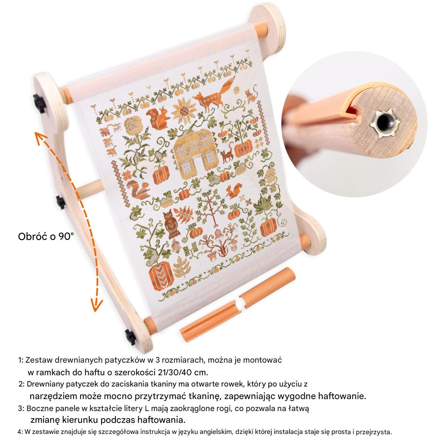 Na Tamborek Do Wyszywania Przenośny, Regulowany, Drewniany | Do Robótek Ręcznych Do Pikowania, Szycia, Techniki Punch Needle, Wyświetlania Gobelinów Oraz Tworzenia Wzorów I Prac