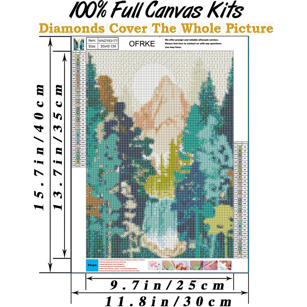 OFRKE Kit Diamond Painting Astratto Montagna E Sole: 30,5x40,6 Cm, Diamanti Rotondi, Tela HD, Per Adulti E Bambini