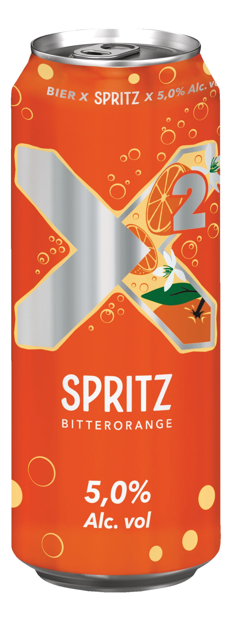 X QUADRAT® - X²Spritz - Biermix mit Bitterorangen-Geschmack - Dosen-Bier (24x0,5L)