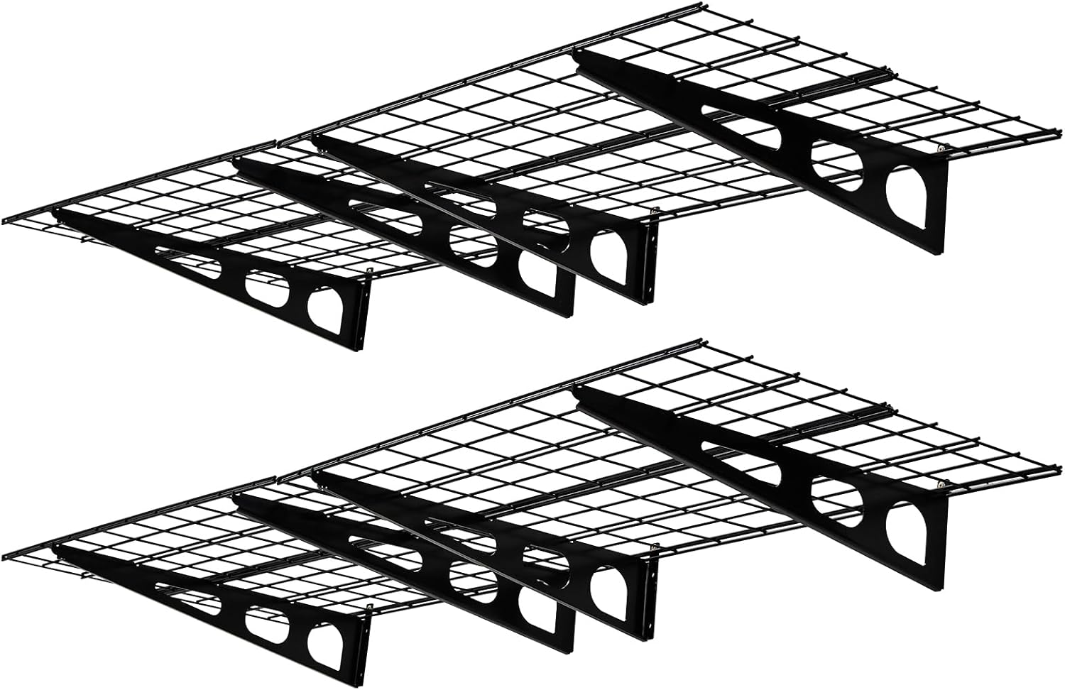 2 Pack 2x6Ft Garage Shelving, Adjustable Garage Storage Shelf, Heavy Duty Garag-e Shelves Wall Mounted, 800 Lbs Load Capacity, Gara-ge Storage Rack Floating Shelves for Tool Room