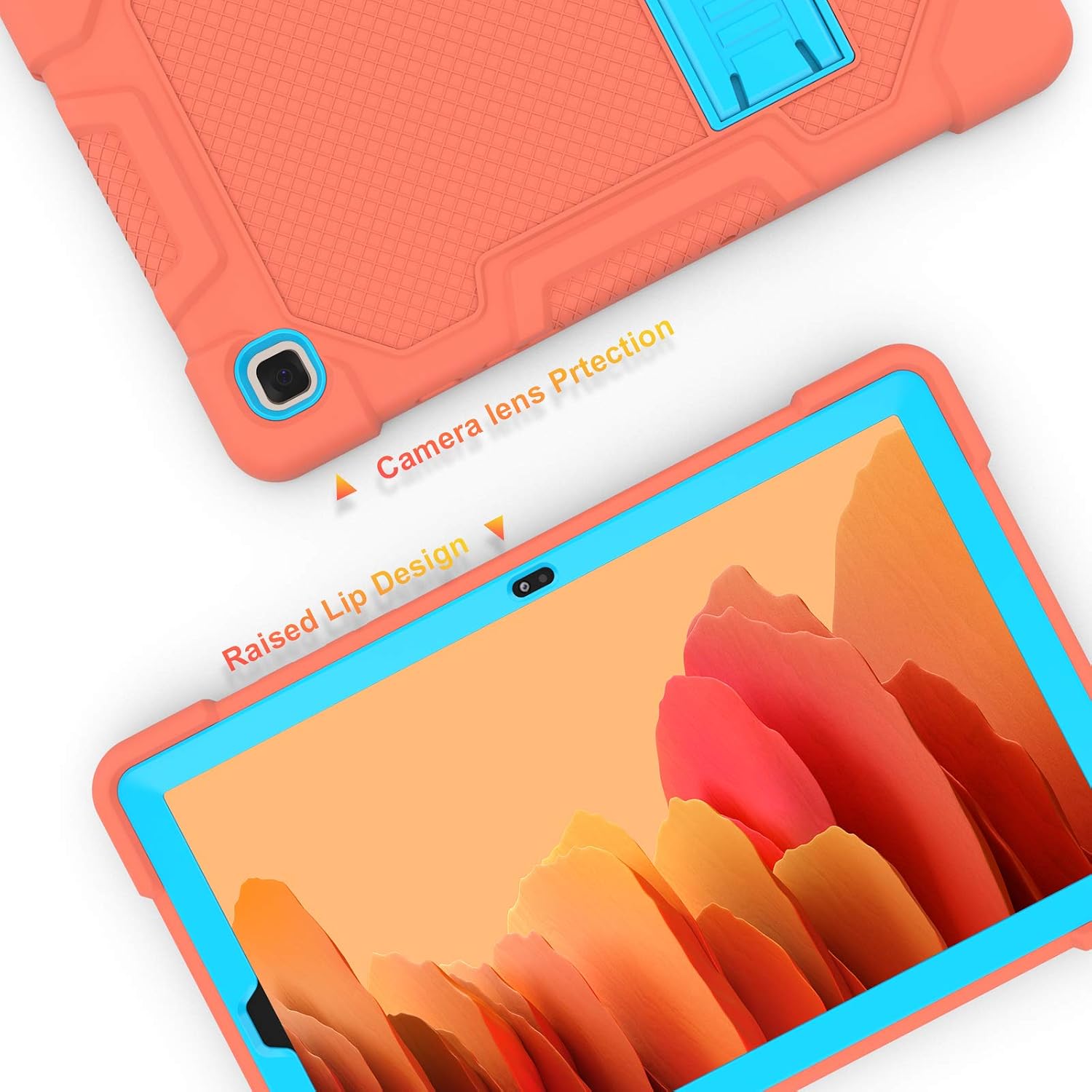 CCMAO Samsung Galaxy Tab A7 10.4 Case 2020, Armor Shockproof Drop Protection Case for Samsung Galaxy Tab A 7 10.4 Inch(SM-T500/T505/T507 2020 Release) (Orange+Blue)