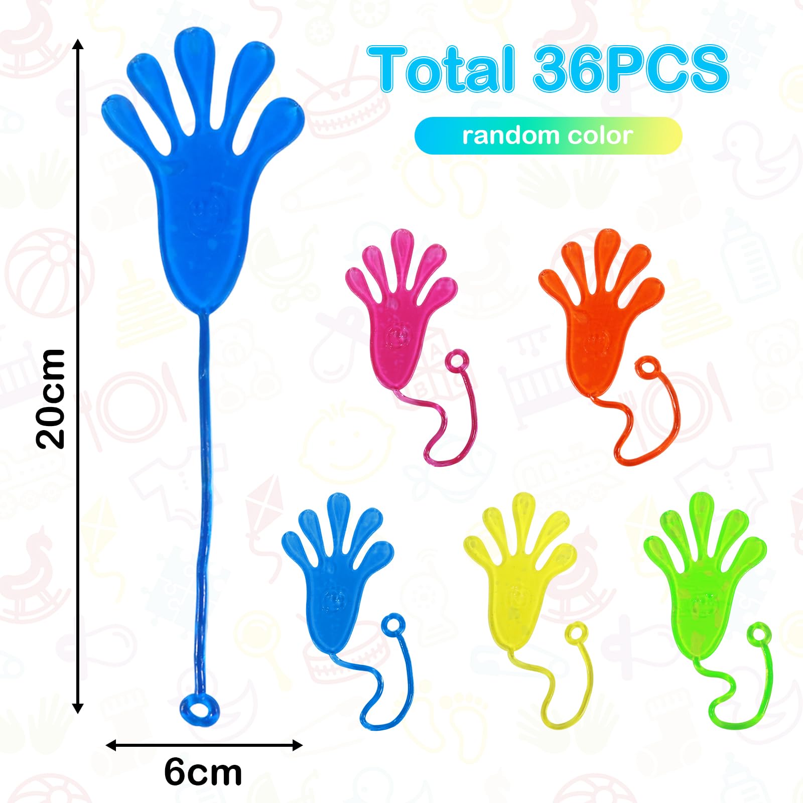 Mani Appiccicose 36 Pezzi Giocattoli per Bambini Feste Compleanno Gadget Colorato