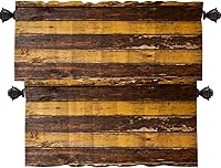 Vista 138 de Shrahala Cenefas de cocina de madera marrón con tablones vintage, panel de media ventana, tratamiento de ventana multicapa de poliéster opaco