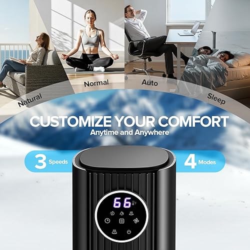 Miniatura 2 de Ventilador de torre para dormitorio, ventilador de pie sin aspas que sopla aire frío para el hogar, ventiladores de piso de enfriamiento silenciosos