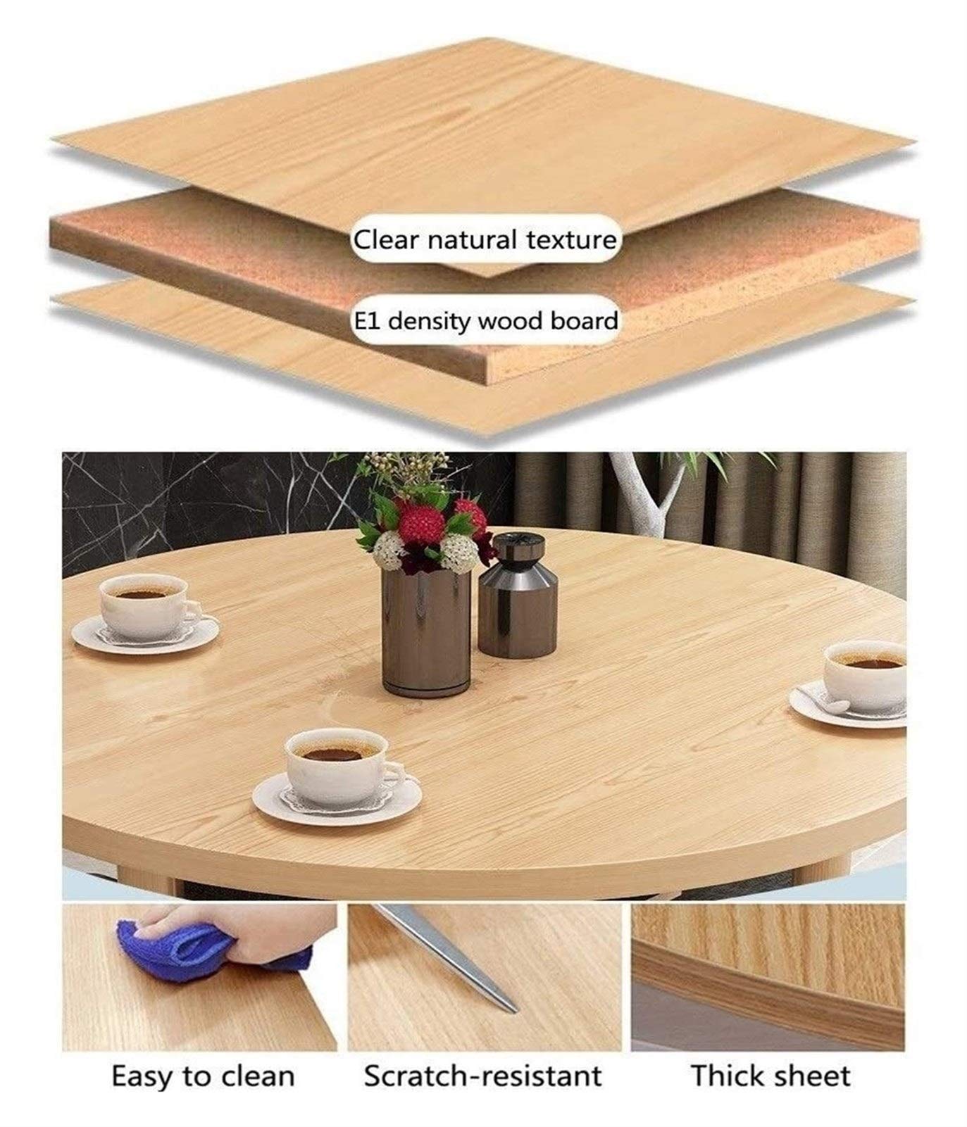 Set tavolino e sedia creativo per il tempo libero semplice casa cucina 90 cm tavolo rotondo in legno balcone soggiorno ufficio reception (colore: viola) (verde erba)