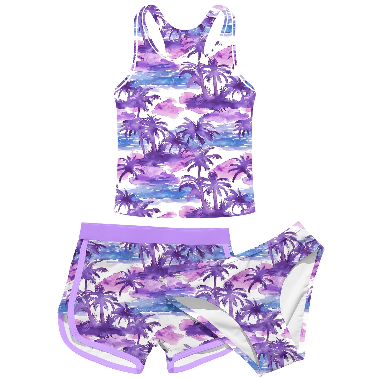 Snapklik.com : Uideazone Girls Three Piece Swimsuits 8t 3D Printed ...