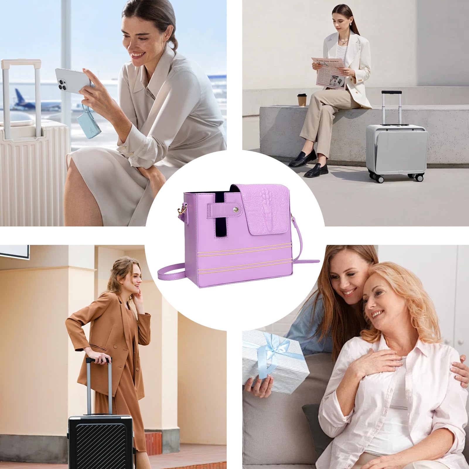 Borsa con portabicchieri, tracolla impermeabile, borsa a tracolla portatile, tasche multiple per donne, sport all'aria aperta, passeggiate, escursioni, viaggi, pendolari, campeggio, ciclismo