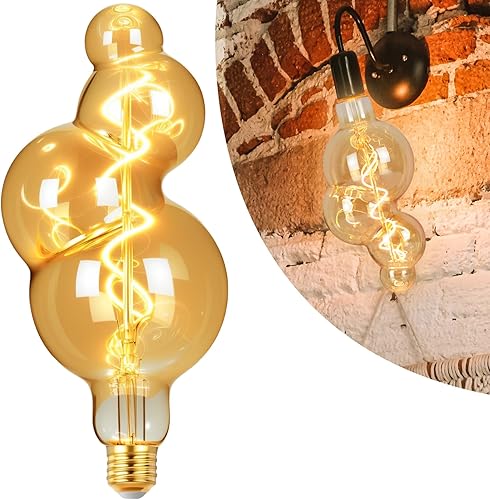 Bombillas LED decorativas vintage de 40 W, bombilla Edison de filamento LED de burbujas especiales de 4 W, luces cálidas de gran tamaño de 2700 K,