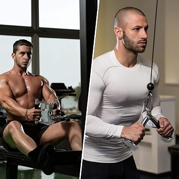XPRT Fitness Tricep Press Down Cable Attachment, V Handle with Rotation, Rotating Bar, Tricep Rope, V-Shaped Bar, Weight Machine Accessories Set