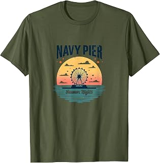 Navy Pier Summer Nights Chicago Design T-Shirt
