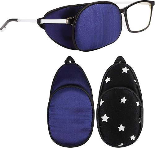 eZAKKA Parches para ojos para adultos, parche de seda para lentes para ojos perezosos, ambliopía, estrabismo y después de una cirugía (marrón +