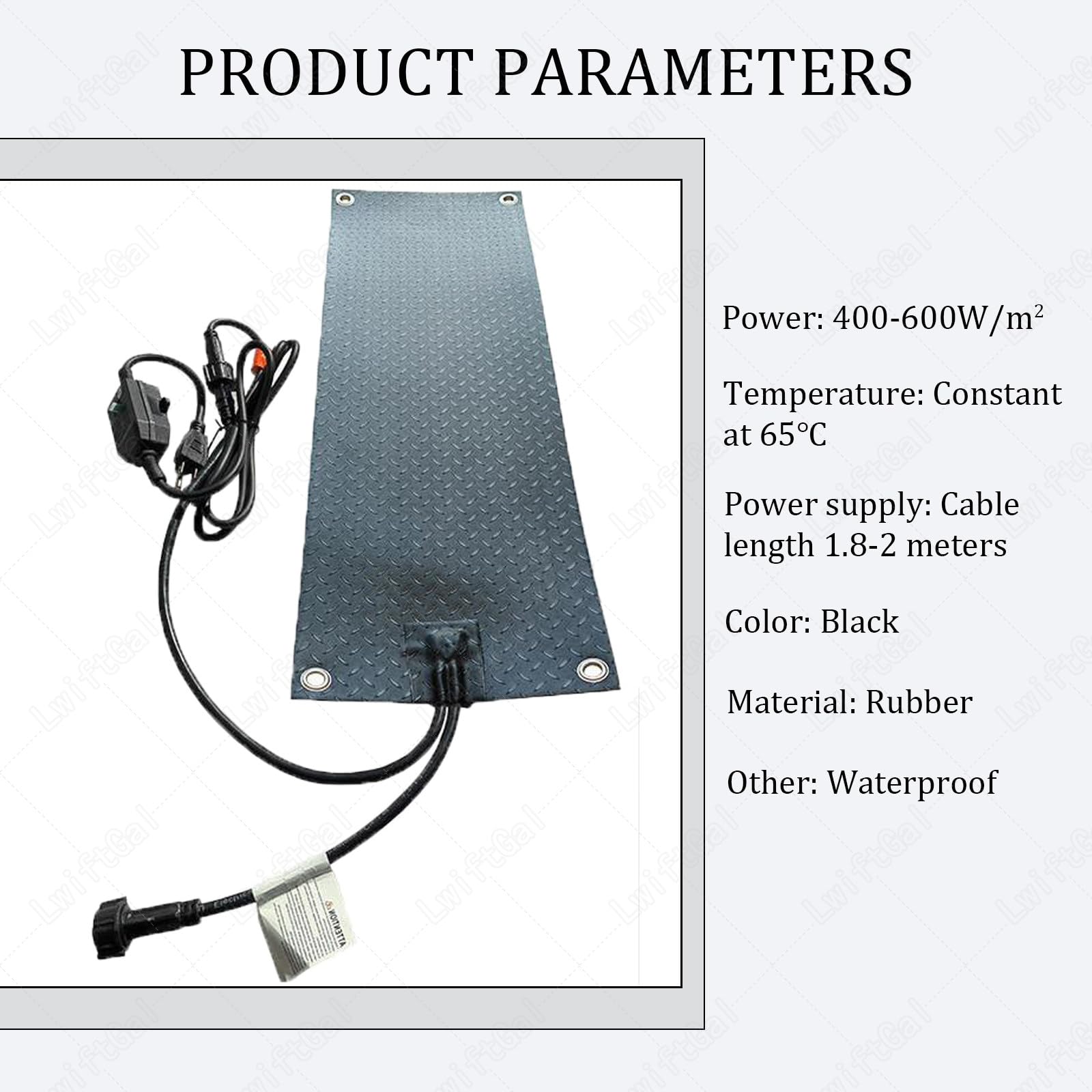 Tapete para Derretir Nieve para Exteriores, Tapetes Calefactados para Derretir Nieve, Alfombra Calefactada Antideslizante para Hielo Y Nieve con Cable De AlimentacióN 5pcs-25 * 76cm