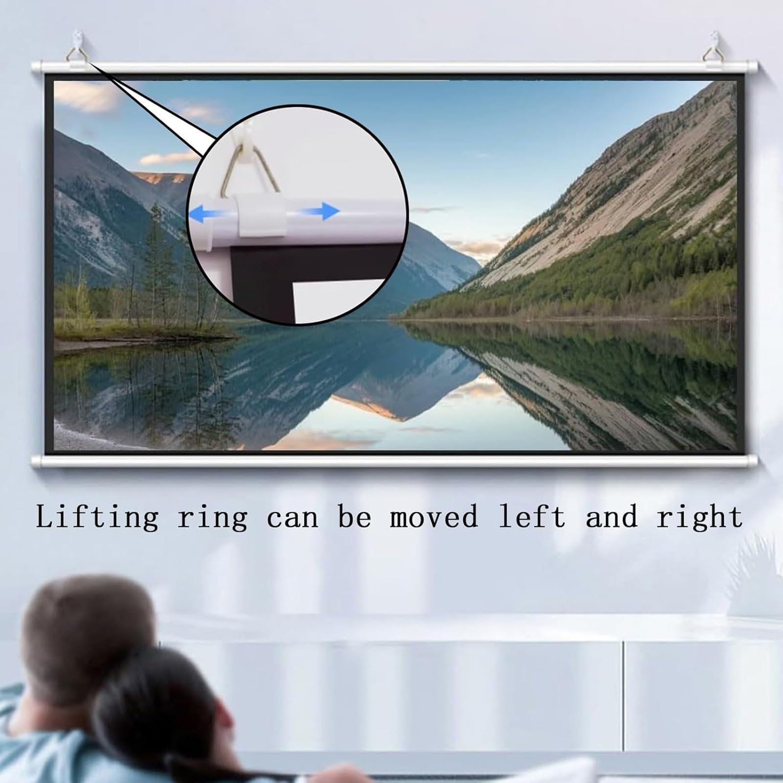 Ekran projektora 76.2 cm, 101.6 cm, 127.0 cm, 152.4 cm, 182.9 cm Indoor Outdoor Portable Projection Movies Screens Ręcznie zwijany ekran projekcyjny 16:9 HD Ekran projekcyjny ścienny i sufitowy do