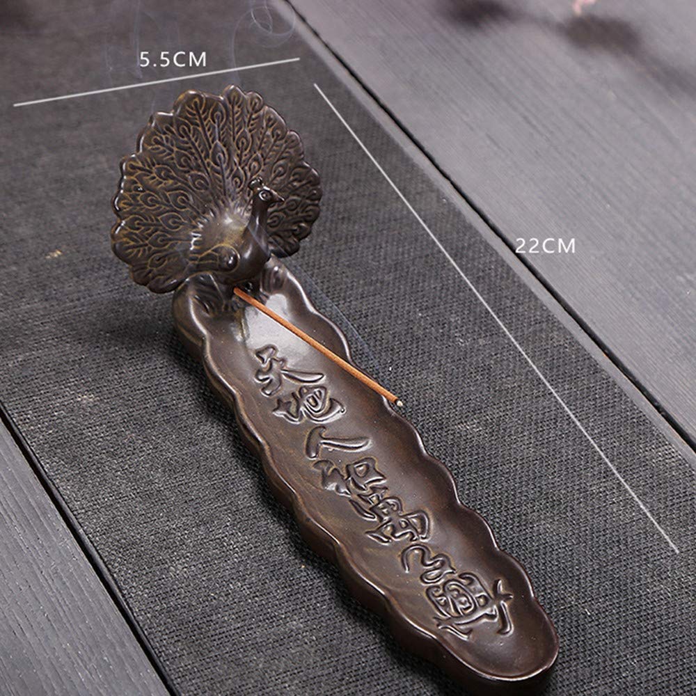 Quemadores de incienso, decoración del hogar, moderno quemador de incienso con forma de pavo real, atrapahollín o soporte para varillas de incienso, quemador de incienso de reflujo para yoga en casa,