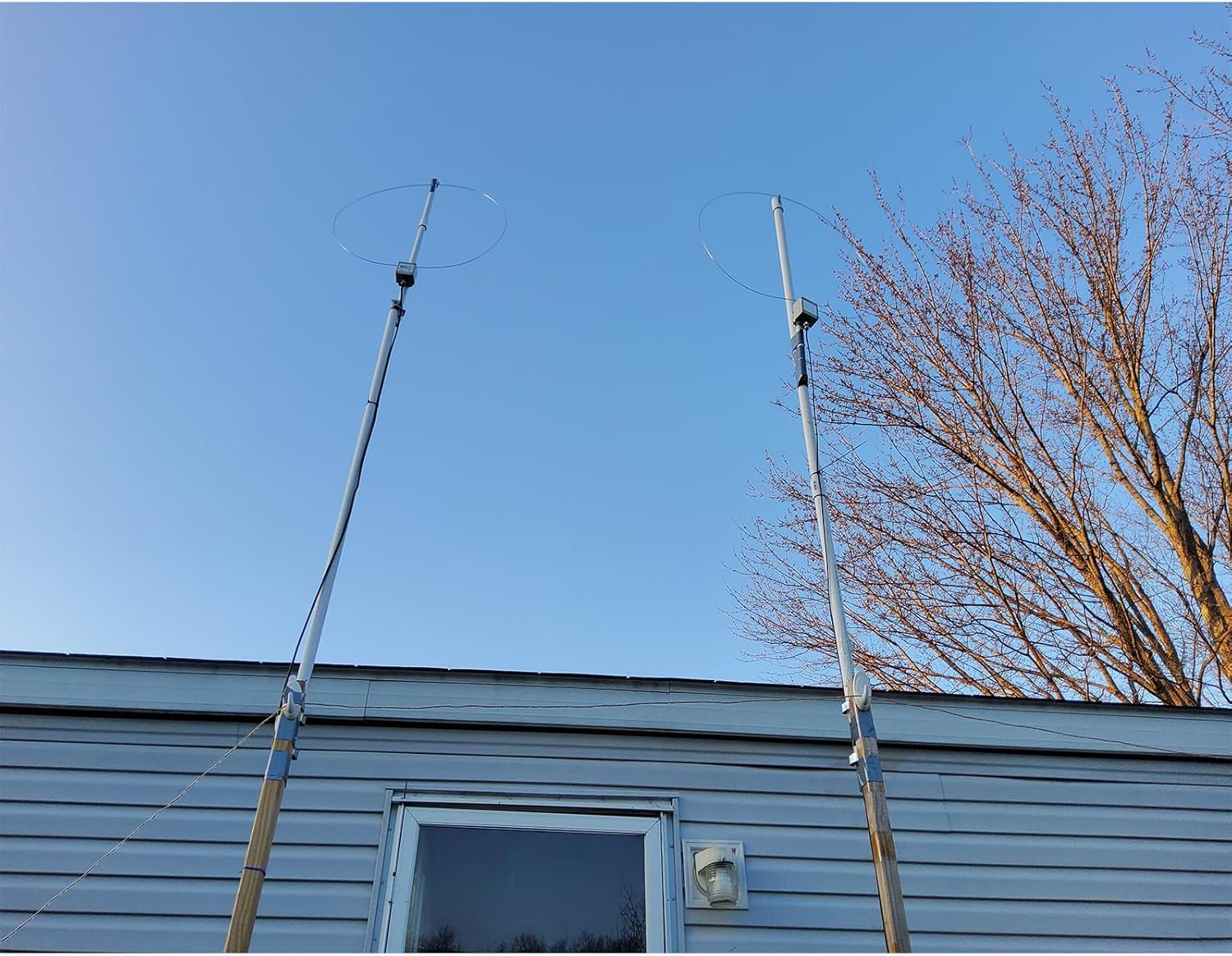 AURSINC K-180WLA - Antena de radio de onda corta activa de 100 KHz-180 MHz, antena de radio de banda completa LW/MW/SW/FM/VHF 20dBi Antena de bucle magnético alimentador de 10 metros