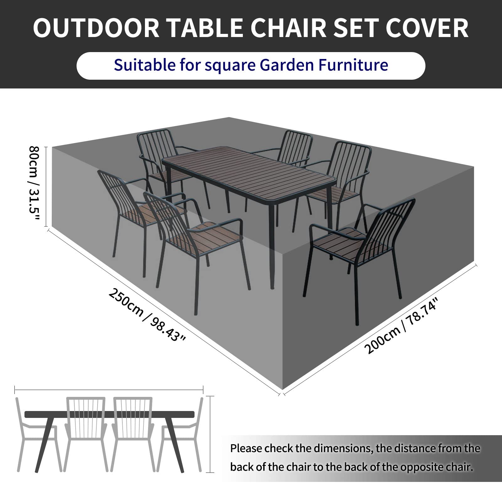Copertura Impermeabile Per Mobili Da Giardino 210D Oxford, 123x62x55 Cm - Protegge Da Pioggia, Sole E Polvere