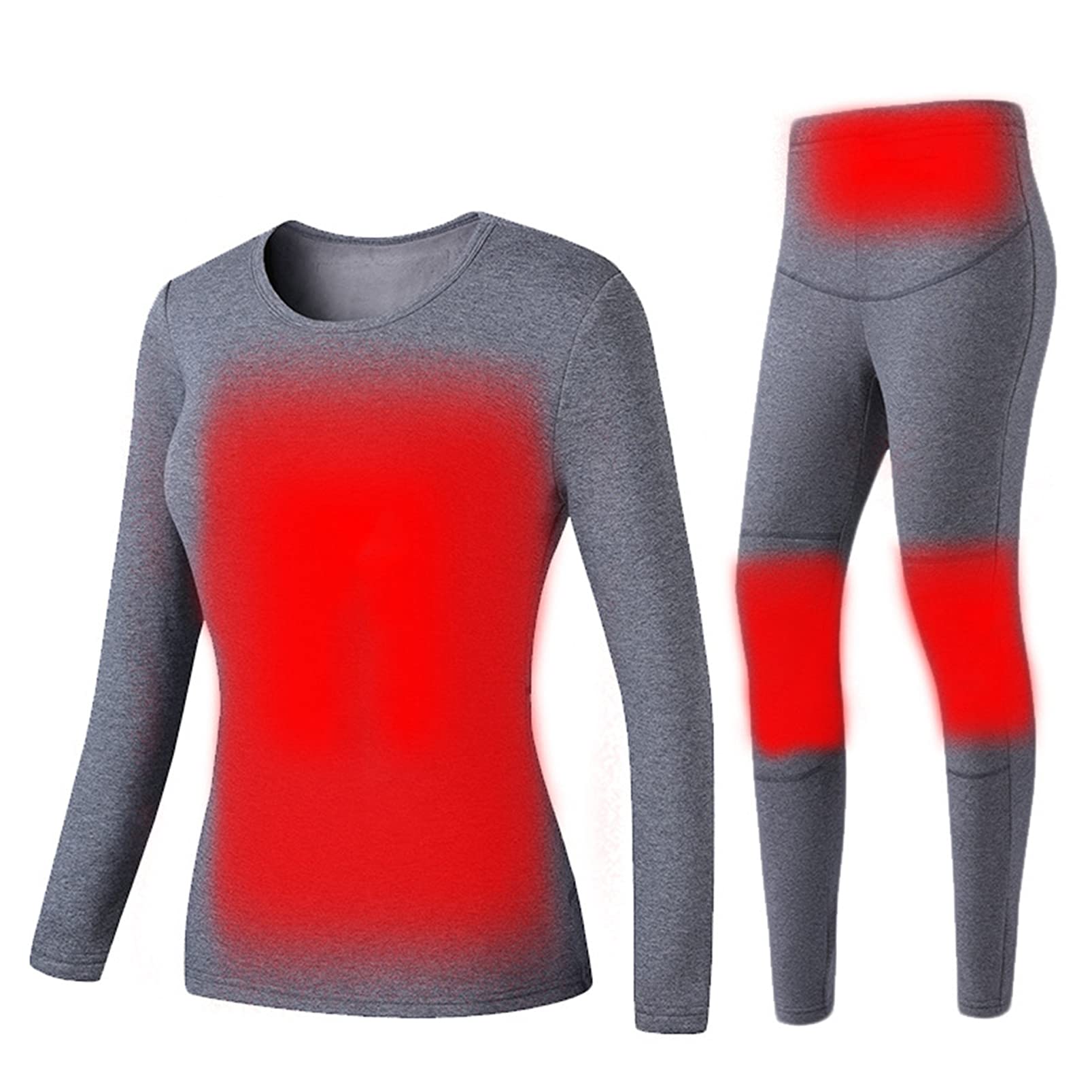 Tuta Intima Riscaldata 4 Zone Intimo Termico Riscaldante Intelligence Temperatura Costante Camicia e Pantalone Invernale (Man2 M) (Woman2 XXL)