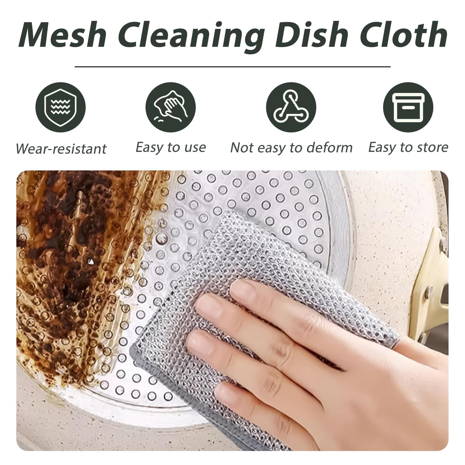 Set Di 6 Panni A Rete Per Pulizia Impasto – 30x30 Cm, In Microfibra, Riutilizzabili, Per Residui Ostinati Di Pane E Cottura