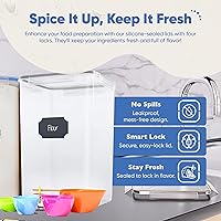 Vista 6 de Chef's Path Contenedores herméticos extra grandes y altos para almacenamiento de alimentos, juego de 4, almacenamiento hermético de alimentos