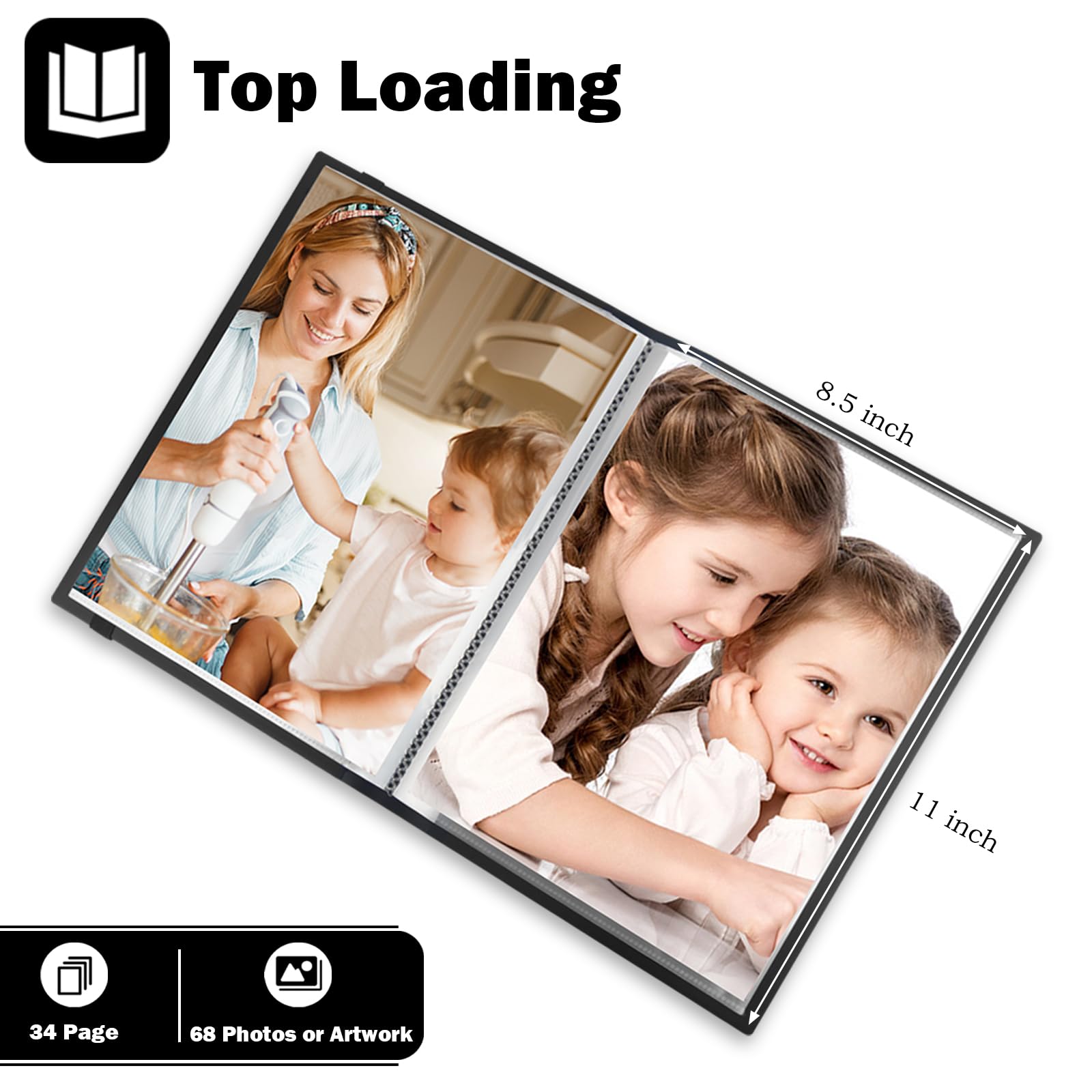 Amazon.com: Aevdor Photo Album 8.5x11 Holds 68 Photos, Art