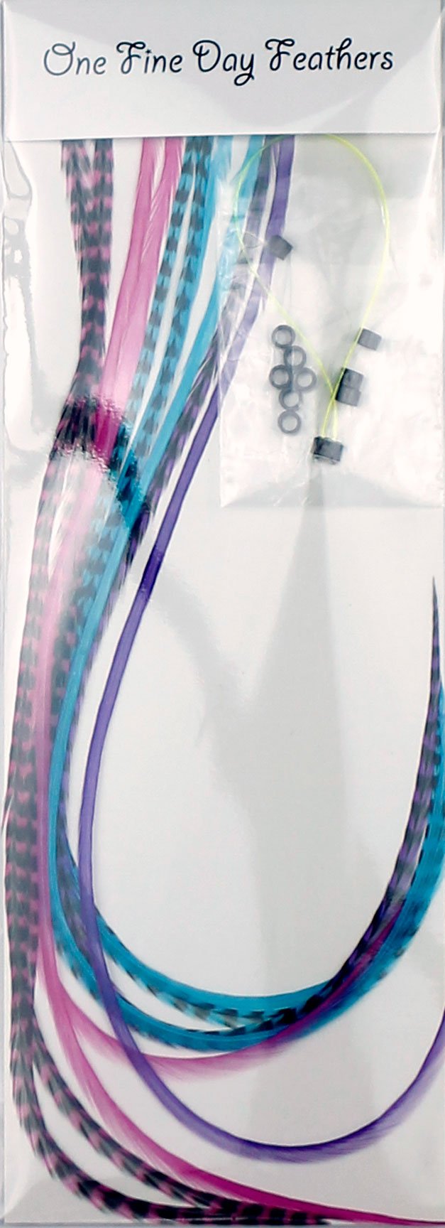 Extensions De Cheveux En Vraies Plumes + anneaux: Cupcake (10 plumes)