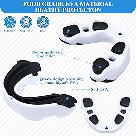 10 Pcs Sport Mouth Guards Gum Teeth Armor Game Guard for Boxing Basketball Football Hockey Karate Basketball Rugby Match (Black with White)