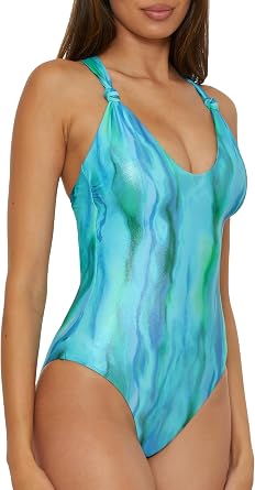 BECCA Women's Solar Energy One Piece Swimsuit, Scoop Neck, Bathing Suits for Women