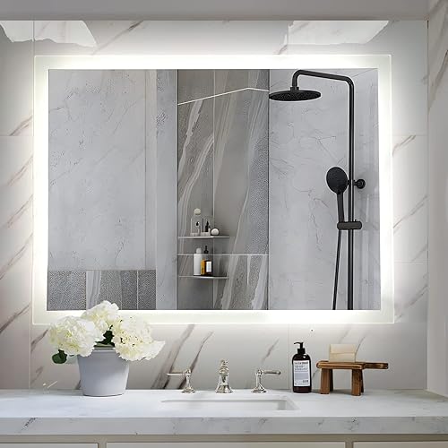 KAASUN - Espejo LED montado en la pared para baño