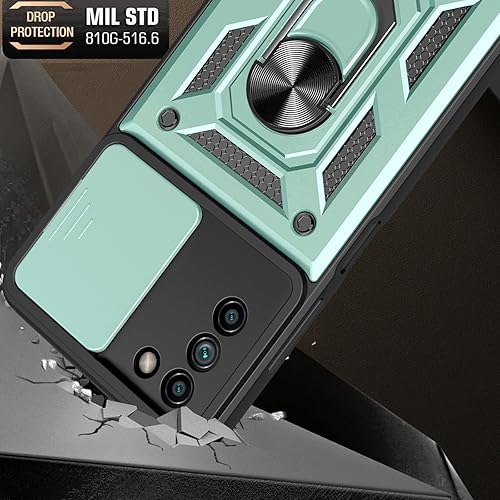 Miniatura 3 de Oududianzi - Funda para Nokia G400 5G, con 2 protectores de pantalla, protección de cámara con cubierta deslizante, soporte giratorio a prueba de