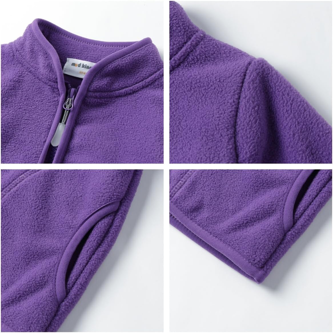 Mud Kingdom Unisex Kids Fleece Jacket Printing Zip Up - Image 4