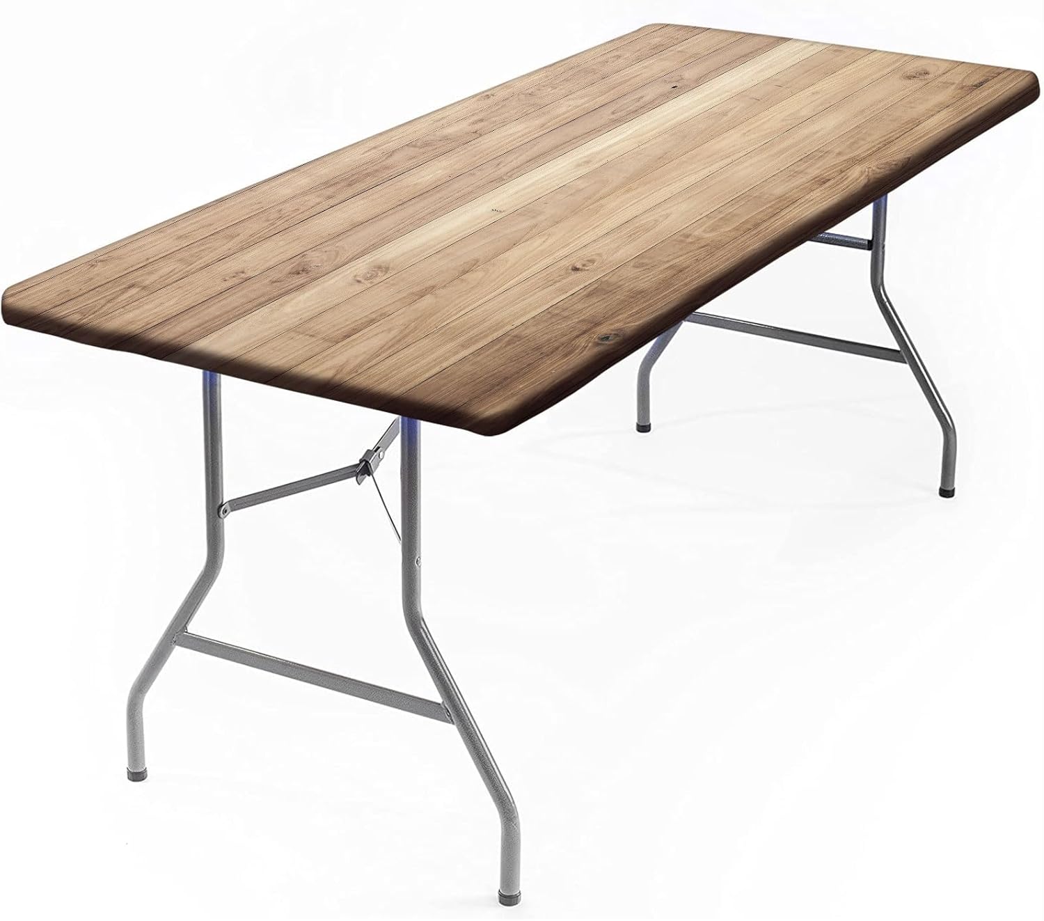 Wood Grain Rectangle Tablecloths, Wooden Boards Light Wood Texture Fitted Table Covers, Great for Camping, Indoor, Outdoor Use, 30 x 96 inch