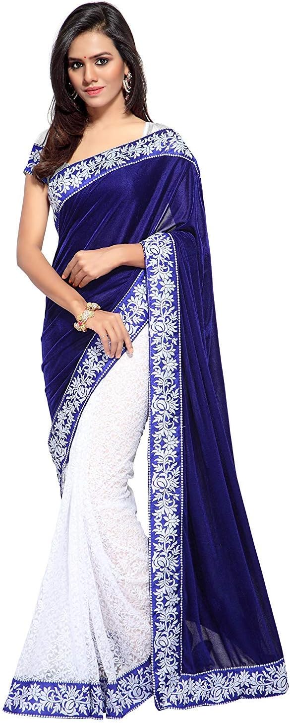 Dubai Creation Women's Saree (Blue)