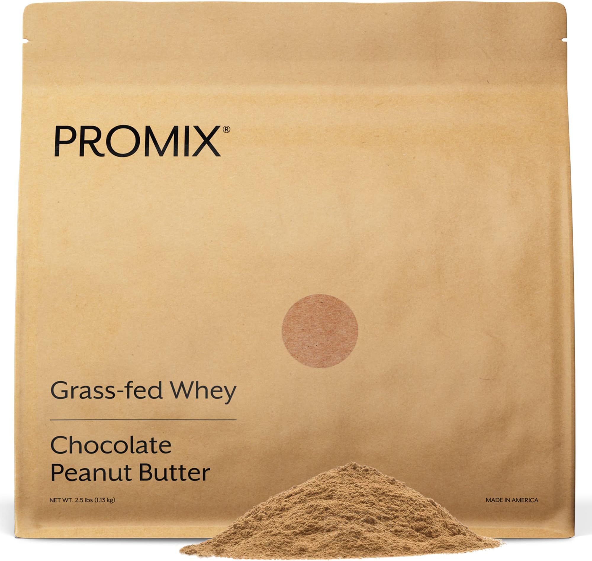 - ProMix Nutrition Whey Protein Powder, Chocolate Peanut Butter - Grass-Fed - ­Post Workout Fitness & Nutrition Shakes, Smoothies, Baking & Cooking Recipes - Gluten-Free - 2.5 Pound (Pack of 1)
